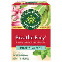 Traditional Medicinals Herbal Supplement, Breathe Easy, Eucalyptus Mint, Tea Bags, 16 Each