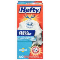 Hefty Tall Kitchen Bags, Ultra Strong, Drawstring, Clean Burst, 13 Gallon, 40 Each