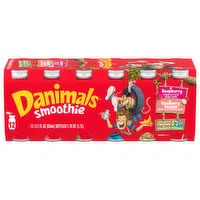 Danimals Smoothie, Raspberry/Strawberry Banana, 12 Each