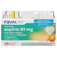 Equaline Aspirin, Low Dose, 81 mg, Chewable Tablets, Orange Flavor, 36 Each