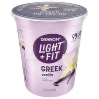 Dannon Light + Fit Yogurt, Fat Free, Greek, Vanilla, 32 Ounce