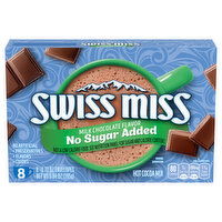 Swiss Miss Hot Cocoa Mix, No Sugar Added, Milk Chocolate Flavor, 8 Each