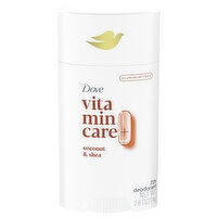 Dove Vitamin Care+ Deodorant, Aluminum Free, Coconut & Shea, 2.6 Ounce