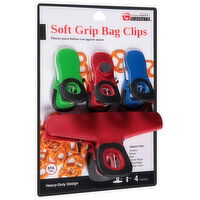 Culinary Elements Bag Clips, Soft Grip, 4 Each