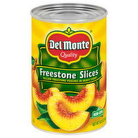 Del Monte Peaches, Freestone Slices, Yellow In Heavy Syrup, 15.25 Ounce