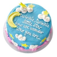 Cub "Twinkle, Twinkle, Little Star How We Wonder Who You Are..." Gender Reveal 8" Double Layer Round Cake, 1 Each