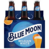 Blue Moon Beer, Wheat Ale, Belgian White, Belgian-Style, 6 Each