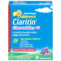 Claritin Antihistamine, Children's, 5 mg, Chewable Tablets, Grape Flavored, 20 Each