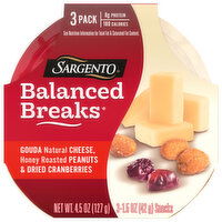 Sargento Balanced Breaks, Gouda/Peanuts/Cranberries, 3 Pack, 3 Each