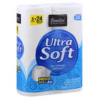 Essential Everyday Bathroom Tissue, Mega Roll, Ultra Soft, 2-Ply, 6 Each