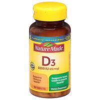 Nature Made Vitamin D3, 1000 IU (25 mcg), Tablets, 100 Each