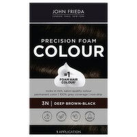 John Frieda Hair Colour, Precision Foam, Deep Brown-Black 3N, 1 Each