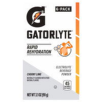 Gatorlyte Electrolyte Beverage Powder, Cherry Lime, Rapid Rehydration, 6 Pack, 6 Each