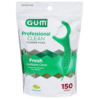 GUM Flosser Picks, Professional Clean, Fresh Mint, 150 Each