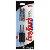 EasyTouch Ball Point Pen, Retractable, Black, Medium, 2 Each