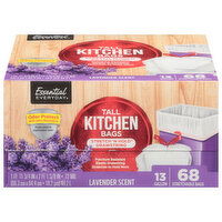 Essential Everyday Kitchen Bags, Stretch 'N Hold Drawstring, Lavender Scent, 13 Gallon, Tall, 68 Each