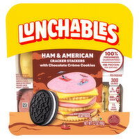 Lunchables Ham & American Cracker Stackers with Chocolate Creme Cookies, 3.2 Ounce