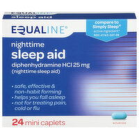 Equaline Sleep Aid, Nighttime, Mini Caplets, 24 Each