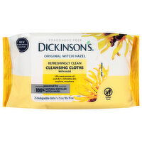 Dickinson's Original Witch Hazel Fragrance Free Cleansing Cloths with Aloe, 25 Each