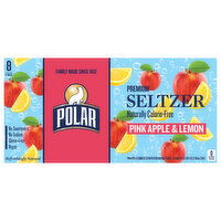 Polar Naturally Calorie-Free Premium Pink Apple & Lemon Seltzer, 8 Each