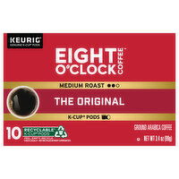 Eight O'Clock Coffee K-Cup Pods Ground Arabica Medium Roast The Original Coffee, 10 Each