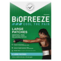 Biofreeze Pain Relieving Patch, Menthol, Large, 5 Each