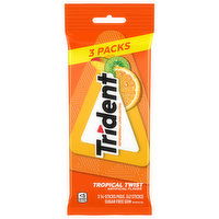 Trident Gum, Sugar Free, Tropical Twist, 3 Packs, 3 Each