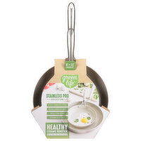 Green Life Stainless Pro Collection Frypan Set, Healthy Ceramic Nonstick, 8+11 Inch, 1 Each