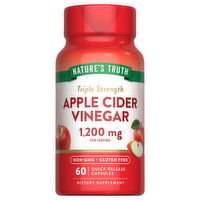 Nature's Truth Apple Cider Vinegar, Triple Strength, 1200 mg, Quick Release Capsules, 60 Each