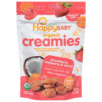 HappyBaby Creamies, Organic, Strawberry, Raspberry & Carrot, Crawling Baby, 1 Ounce