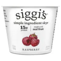 Siggi's Yogurt, Raspberry, Nonfat, 0% Milkfat, 5.3 Ounce