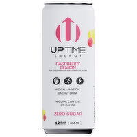 Uptime Zero Sugar Raspberry Lemon Energy Drink, 12 Fluid ounce