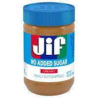 Jif Peanut Butter Spread, No Added Sugar, Creamy, 15.5 Ounce