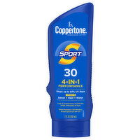 Coppertone Sport 4-in-1 Performance Broad Spectrum SPF 30 Sunscreen Lotion, 7 Fluid ounce