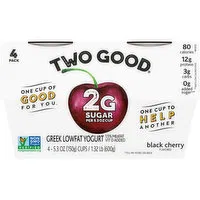 Two Good Sons Black Cherry, Greek Yogurt, Lowfat, 4 Pack, 21.2 Ounce