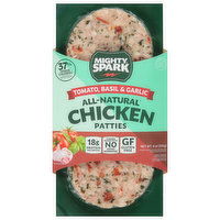 Mighty Spark Chicken Patties, Tomato, Basil & Garlic, 8 Ounce