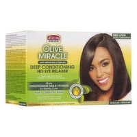 African Pride Olive Miracle Deep Conditioning Anti-Breakage No-Lye Relaxer Kit, Regular, 1 Each