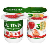 Activia Yogurt, Low Fat, Strawberry, 4 Each