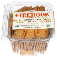 Firehook Artisan Baked Crackers, Organic, Multigrain Flax, 5.5 Ounce