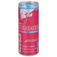 Red Bull Summer Edition Sugarfree Energy Drink, White Peach, with 80mg Caffeine, Taurine & B Vitamins, 8.4 Fluid ounce