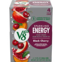 V8® +Energy® Sparkling Black Cherry Juice Energy Drink, 46 Fluid ounce