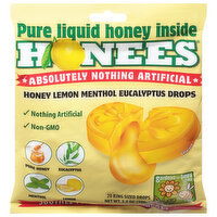 Honees Eucalyptus Drops, Menthol, Honey Lemon, King Sized, 20 Each