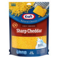 Kraft Natural Cheese Finely Shredded Cheese, Sharp Cheddar, 8 Ounce