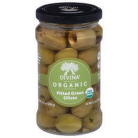 Divina Organic Pitted Green Olives, 10.2 Ounce