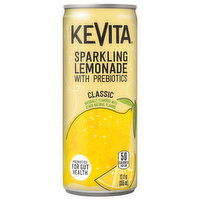 KeVita Lemonade, with Prebiotics, Classic, Sparkling, 12 Fluid ounce