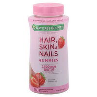 Nature's Bounty Optimal Solutions Hair, Skin & Nails, Gummies, Strawberry Flavored, 140 Each