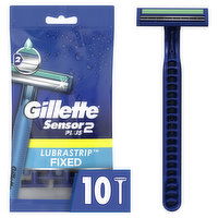 Gillette Sensor2 Plus Men's Disposable Razors, 10 Count, 10 Each