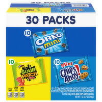 Nabisco Cookies & Candy Variety Pack, SOUR PATCH KIDS Candy, OREO Mini Cookies, and Mini CHIPS AHOY! Cookies, 30 Snack Packs, 29.7 Ounce