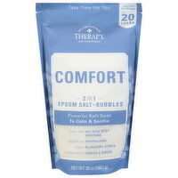 Village Naturals Therapy Bath Soak, Epsom Salt + Bubble, 2 in 1, Comfort, Blueberry Citrus, 36 Ounce