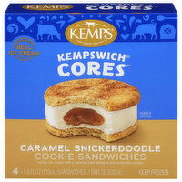 Kemps Kempswich Cores Caramel Snickerdoodle Cookie Sandwiches, 4 Each